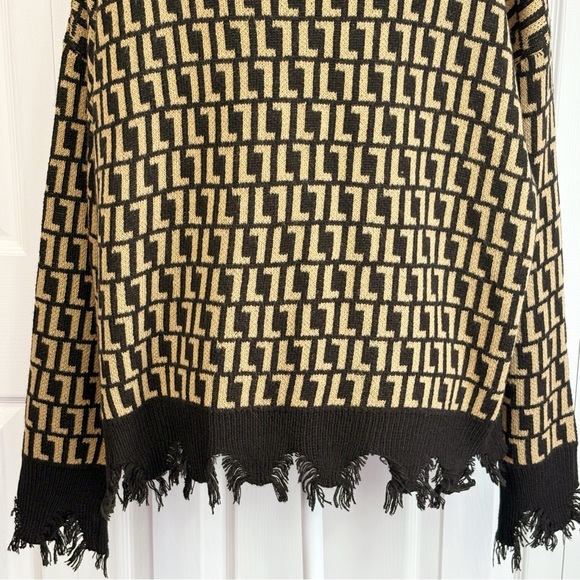 NWT Trendy Threads Tan & Black Distressed Grunge Knit Sweater 3X - Picture 16 of 16
